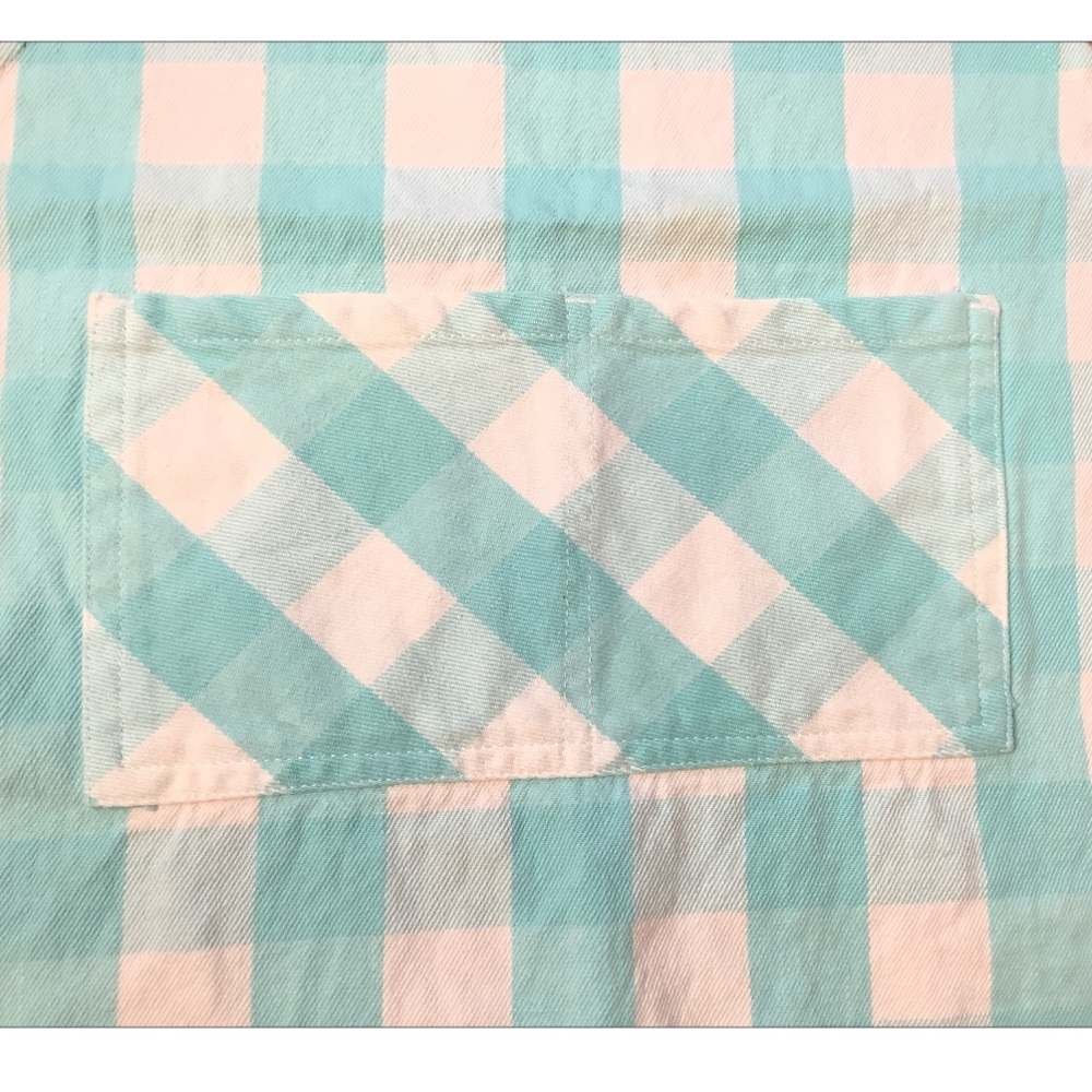 Williams Sonoma Teal Blue Checked Kids 100% Cotton Apron - Picture 3 of 4